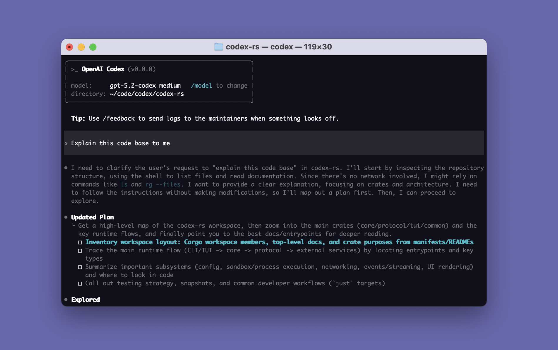 محیط ترمینال OpenAI Codex CLI — ابزار کدنویسی اوپنایآی
